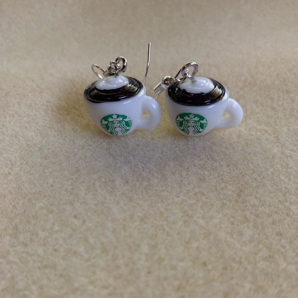 *3 For $20* Starbucks Latte Mug With Foam Earrings - Teacup
